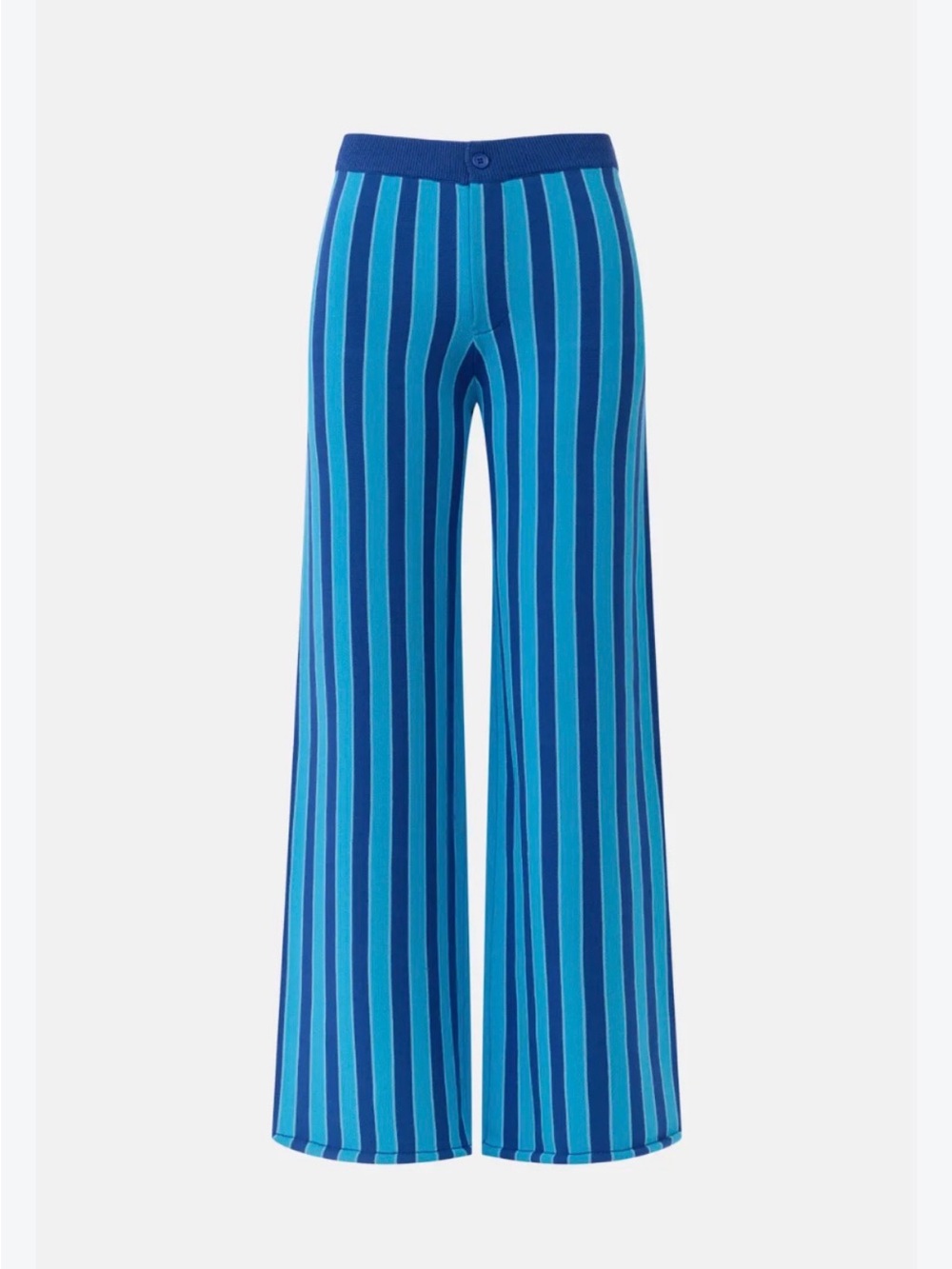 Simon Miller Striped Wide-Leg Knit Pants in Blue
